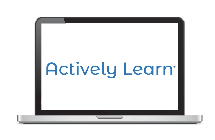 Actively Learn logo on laptop screen