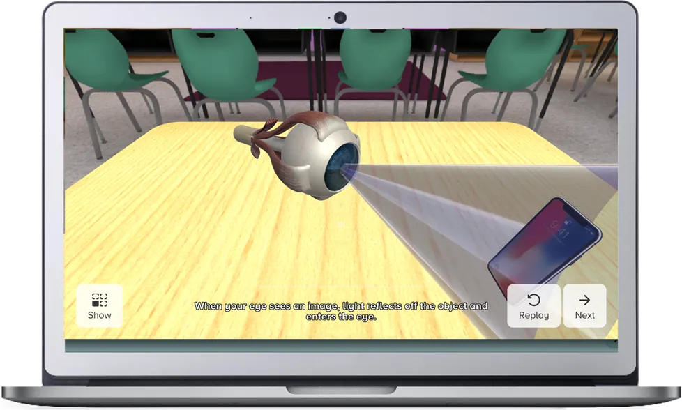 AR screenshot on laptop